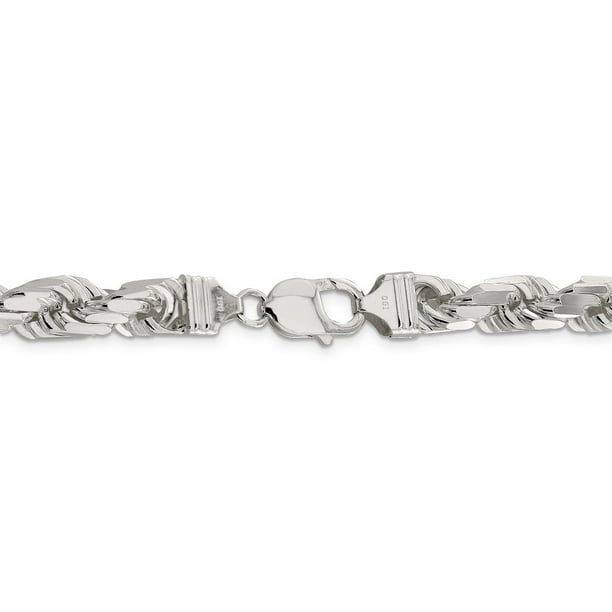 Sterling Silver Diamond Cut Mini Anchor Chain Necklace 24 